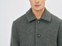 Однобортное пальто в клетку, Коричневый