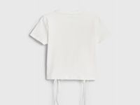 Футболка с драпировкой и завязками для девочек, Белый