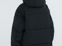 Утеплённая стёганая куртка с капюшоном, Черный