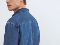Джинсовая рубашка на пуговицах, Синий
