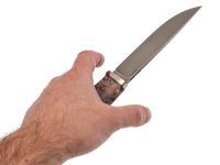 Рыбацкий нож Панцуй, сталь M398, рукоять кап березы