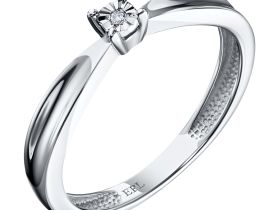 Кольцо из белого золота с бриллиантом э0901кц08200117