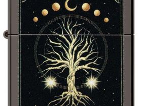 Зажигалка ZIPPO Mystic Nature Design с покрытием Black Ice®, латунь/сталь, черная