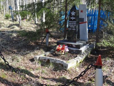 Могила Л.П.Юрьева (1905-07.04.1942 г.), командира авиаполка