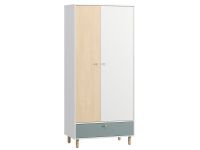 Распашной шкаф Дикинс 2-85x190 Береза/Серо-зеленый