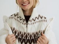 Манишка на молнии с шерстью альпака, Белый