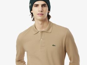 Мужское поло Lacoste L.12.21 классического кроя с длинным рукавом