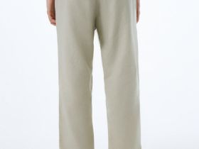 Брюки изо льна, Бежевый