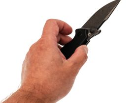 Нож Barmaley Knives Seadevil, сталь D2, рукоять G10/сталь, черный, вейв