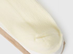 Высокие носки в рубчик для девочек, 3 пары, Бежевый