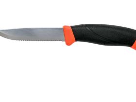 Нож с фиксированным лезвием Morakniv Companion F серрейтор, сталь Sandvik 12С27, рукоять резина/пластик