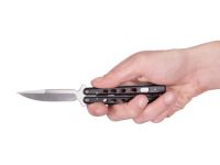 Складной нож Boker Plus Balisong 06EX002, Satin Finish 440C Steel, рукоять стеклотекстолит G-10, чёрный