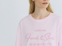 Футболка с бархатным принтом, Розовый