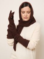 Перчатки длинные из кашемира 80mf бордовые