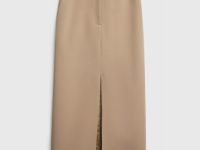 Прямая юбка макси, Бежевый