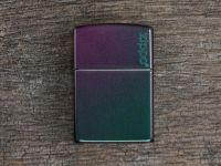 Зажигалка ZIPPO Logo Classic с покрытием Iridescent, латунь/сталь, фиолетовая, матовая, 36x12x56 мм