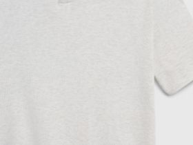 Вязаное поло с коротким рукавом, Серый