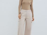 Боди из вискозы, Бежевый