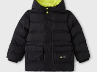 Чёрная утеплённая куртка с синтепухом для мальчика Глория Джинс