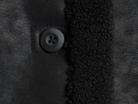 Дублёнка из искусственной кожи с мехом для девочек, Черный