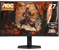 Монитор AOC C27G4ZXU 1920x1080 WLED, 16:9, VA, 300cd, 4000:1, 80M:1, 1ms, 178/178, 2*HDMI, DP, 4*USB, audio, 280Hz, Speakers, curved 1500R, tilt, HAS,
