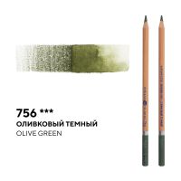 Карандаш профессиональный акварельный "Белые ночи" №756, оливковый темный