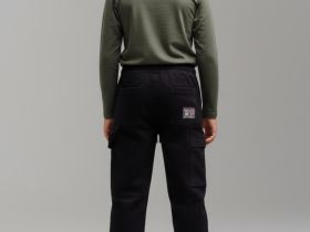 Брюки текстильные джинсовые утепленные с начесом для мальчиков