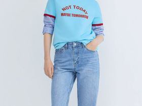 Укороченные джинсы Straight, Голубой