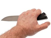 Туристический нож Град Горький Универсал, сталь AUS-10Co, рукоять черная микарта