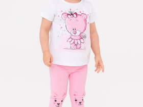 Брюки детские трикотажные для девочек (легинсы), 2 пары в комплекте