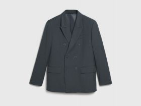 Двубортный пиджак в полоску O'STIN x Яндекс Книги, Серый