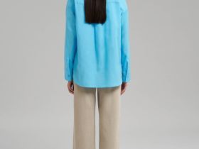 Свободная рубашка изо льна и хлопка