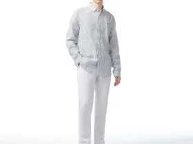 Мужская рубашка Lacoste с монограммой из смеси льна