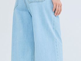 Широкие джинсы из плотного денима с ремнём, Голубой