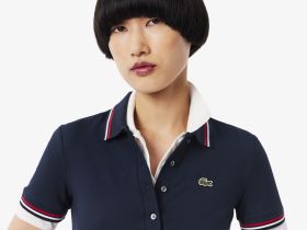 Эластичное платье-поло Lacoste с коротким рукавом