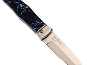 Автоматический складной нож Mikov Predator, сталь N690, рукоять Raffir, синий