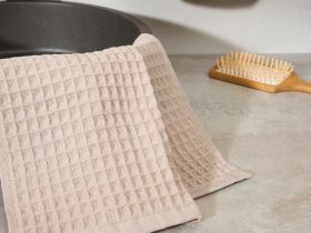 Полотенце вафельное Lorgo, бежевое