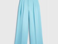 Брюки из поливискозы со складками, Голубой
