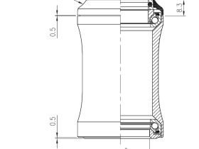 Рулевая колонка FSA Impact PC 1 1/8" интегрированная gnn2 (красный полупрозрачный посадочный 42 мм / внешний 44 мм)