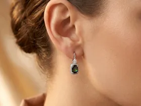 Серьги из белого золота с и хромдиопсидами э4754сг03260358_white