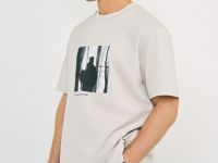 Футболка с принтом и патчем, Белый