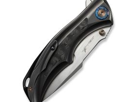Складной нож WE Knife Tighe Down, сталь M390, рукоять титан/карбон, черный