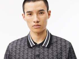 Мужское поло Lacoste классического кроя с монограммой