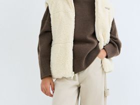 Вельветовые брюки Baggy для девочек, Бежевый