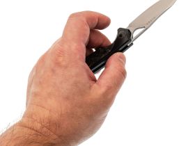 Складной нож Kizer Ara, сталь S45VN, рукоять карбон, черный/золотистый