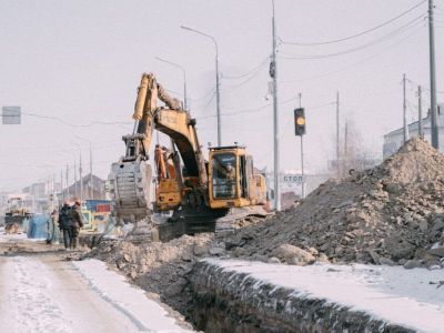 На строительстве канализационного коллектора в Якутске ускорили темпы работ