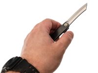 Нож складной Higonokami Nagao Kanekoma, 70мм, сталь SK-5 3 слоя, рукоять нержавеющая сталь черная