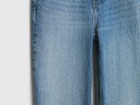 Прямые джинсы средней посадки с отворотами, Голубой