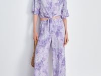 Брюки широкого силуэта с принтом