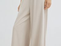 Широкие брюки с эластичным поясом, Бежевый